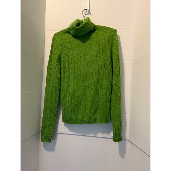 J.Crew Wool Angora Cashmere Blend Fisherman Cable Knit Turtle Neck Sweater SZ M - Picture 1 of 10